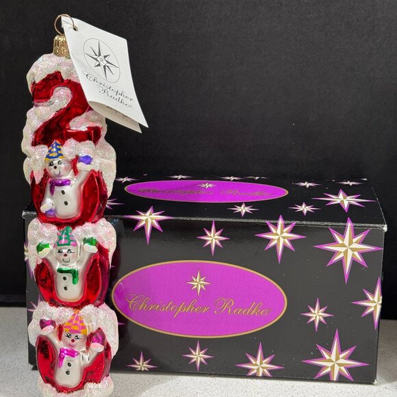 Christopher Radko Millennium Magic Snowmen 2000 Ornament 99-310-2 - Vintage - Picture 1 of 4